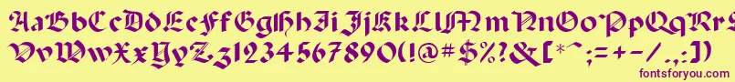 Abbey Font – Purple Fonts on Yellow Background