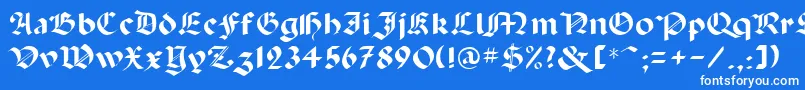 フォントAbbey – 青い背景に白い文字