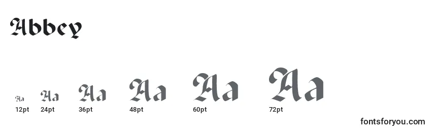 Размеры шрифта Abbey