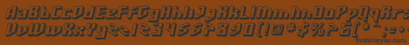 SF Funk Master Oblique-Schriftart – Schwarze Schriften auf braunem Hintergrund