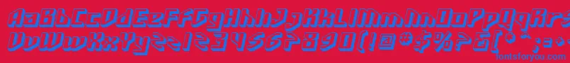 SF Funk Master Oblique Font – Blue Fonts on Red Background