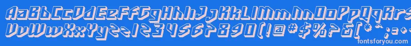 SF Funk Master Oblique Font – Pink Fonts on Blue Background