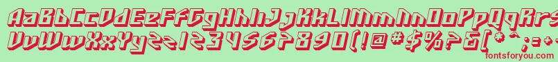 fuente SF Funk Master Oblique – Fuentes Rojas Sobre Fondo Verde