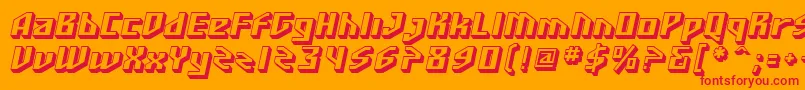 SF Funk Master Oblique Font – Red Fonts on Orange Background