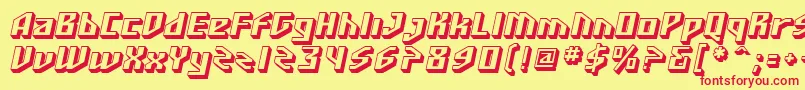 SF Funk Master Oblique Font – Red Fonts on Yellow Background