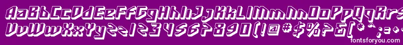 SF Funk Master Oblique Font – White Fonts on Purple Background