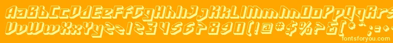 SF Funk Master Oblique Font – Yellow Fonts on Orange Background