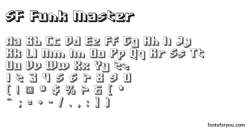A fonte SF Funk Master – alfabeto, números, caracteres especiais