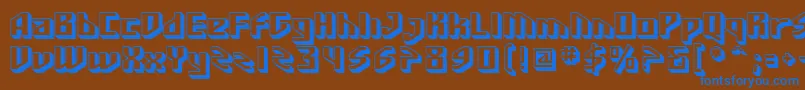 SF Funk Master Font – Blue Fonts on Brown Background