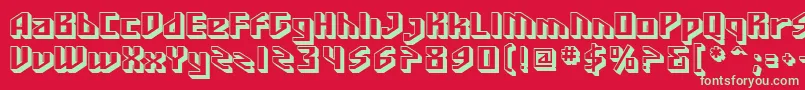 フォントSF Funk Master – 赤い背景に緑の文字