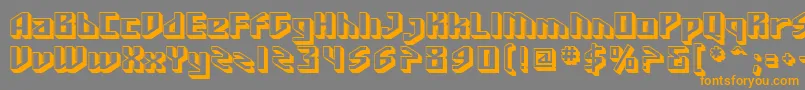 フォントSF Funk Master – オレンジの文字は灰色の背景にあります。