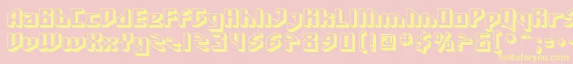 Fonte SF Funk Master – fontes amarelas em um fundo rosa
