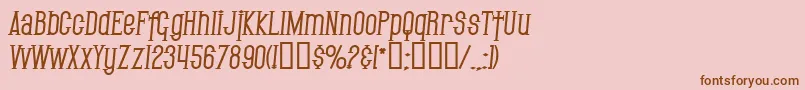 Saiba mais sobre a fonte SF Gothican Bold Italic Fonte SF Gothican Bold Italic – fontes marrons em um fundo rosa