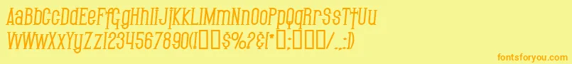 SF Gothican Bold Italic Font – Orange Fonts on Yellow Background
