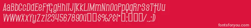 Police SF Gothican Bold Italic – polices roses sur fond rouge