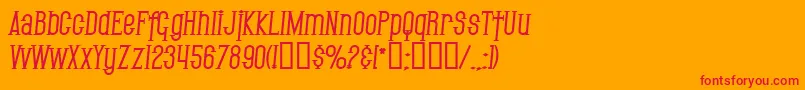 Шрифт SF Gothican Bold Italic – красные шрифты на оранжевом фоне