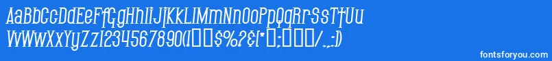 フォントSF Gothican Bold Italic – 青い背景に白い文字