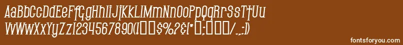 Czcionka SF Gothican Bold Italic – białe czcionki na brązowym tle