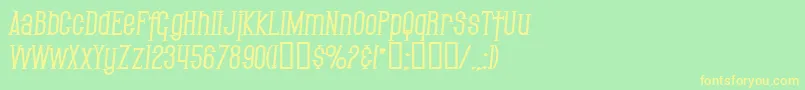 SF Gothican Bold Italic-fontti – keltaiset fontit vihreällä taustalla
