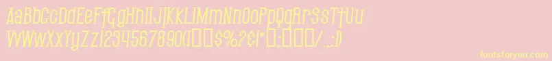 SF Gothican Bold Italic-Schriftart – Gelbe Schriften auf rosa Hintergrund