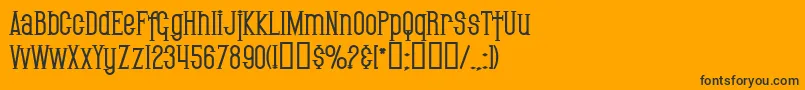 SF Gothican Bold-Schriftart – Schwarze Schriften auf orangefarbenem Hintergrund