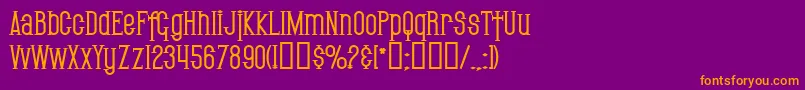 SF Gothican Bold Font – Orange Fonts on Purple Background