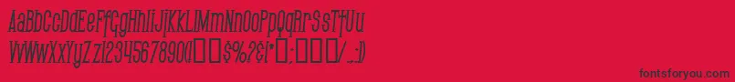 Fonte SF Gothican Condensed Bold Italic – fontes pretas em um fundo vermelho
