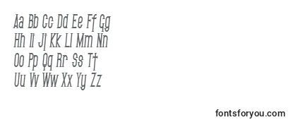 Przegląd czcionki SF Gothican Condensed Bold Italic