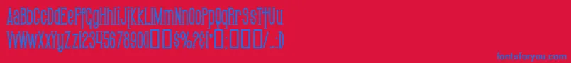 SF Gothican Condensed Bold Font – Blue Fonts on Red Background