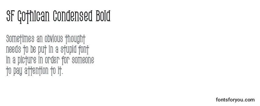 Review of the SF Gothican Condensed Bold Font