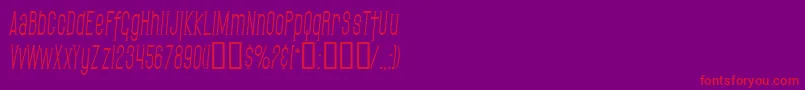 SF Gothican Condensed Italic-fontti – punaiset fontit violetilla taustalla