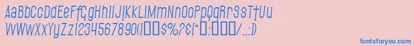 SF Gothican Italic Font – Blue Fonts on Pink Background