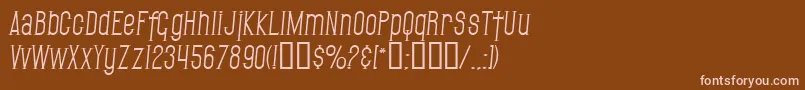 Шрифт SF Gothican Italic – розовые шрифты на коричневом фоне