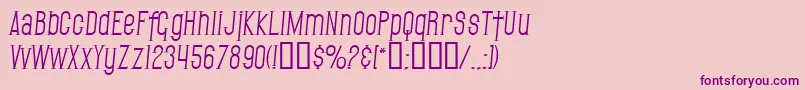 SF Gothican Italic Font – Purple Fonts on Pink Background
