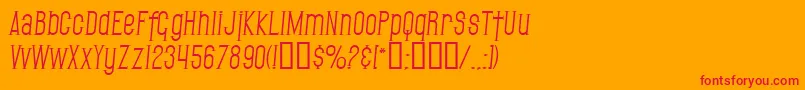 SF Gothican Italic Font – Red Fonts on Orange Background