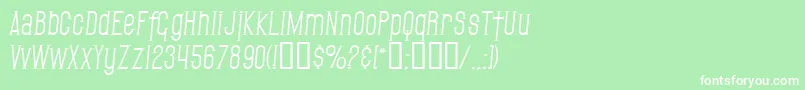 SF Gothican Italic Font – White Fonts on Green Background