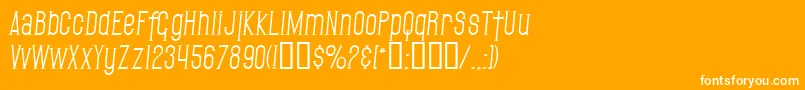 SF Gothican Italic Font – White Fonts on Orange Background