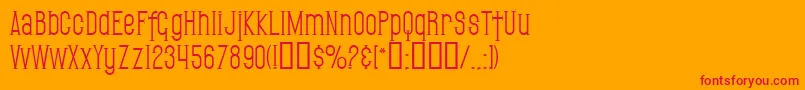 SF Gothican-Schriftart – Rote Schriften auf orangefarbenem Hintergrund