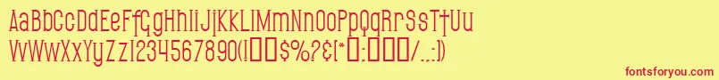 SF Gothican Font – Red Fonts on Yellow Background