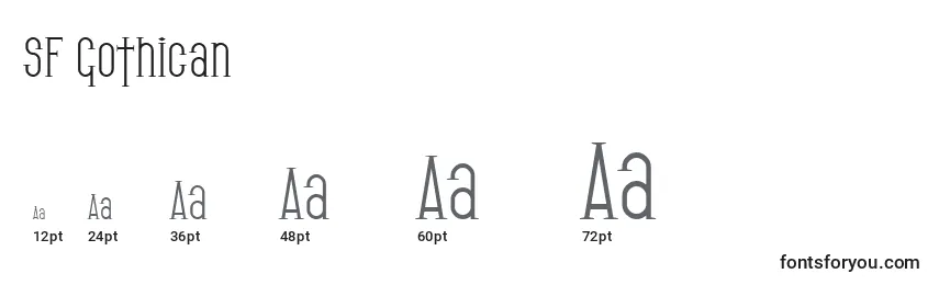 SF Gothican Font Sizes