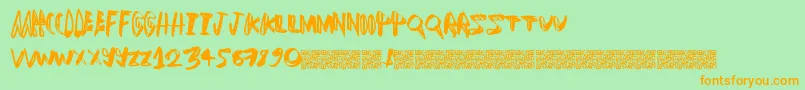 Luckydogs Font – Orange Fonts on Green Background