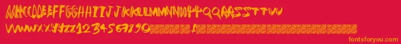 Luckydogs Font – Orange Fonts on Red Background