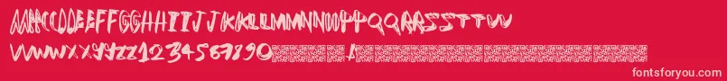 Luckydogs Font – Pink Fonts on Red Background