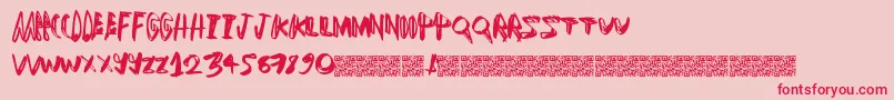 Luckydogs-Schriftart – Rote Schriften auf rosa Hintergrund