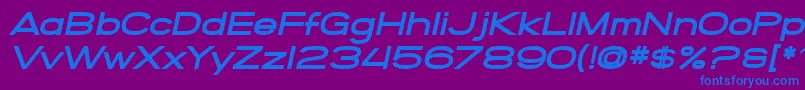 SF Grandezza Heavy Oblique Font – Blue Fonts on Purple Background