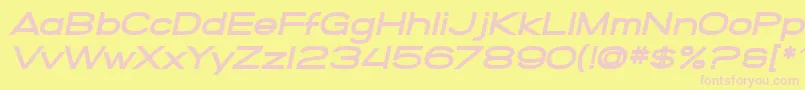 SF Grandezza Heavy Oblique-Schriftart – Rosa Schriften auf gelbem Hintergrund