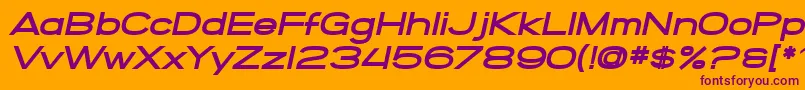 SF Grandezza Heavy Oblique-Schriftart – Violette Schriften auf orangefarbenem Hintergrund
