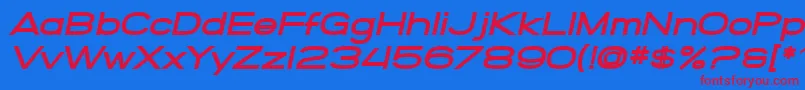 フォントSF Grandezza Heavy Oblique – 赤い文字の青い背景