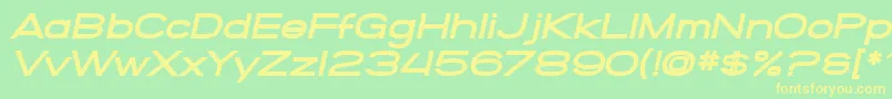 Шрифт SF Grandezza Heavy Oblique – жёлтые шрифты на зелёном фоне