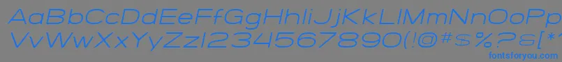 SF Grandezza Light Oblique-Schriftart – Blaue Schriften auf grauem Hintergrund